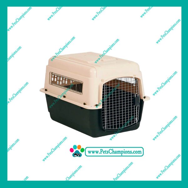 PET MATE - TRANSP.VARI KENNEL ULT FASH MED CREMA C/ NEGRO