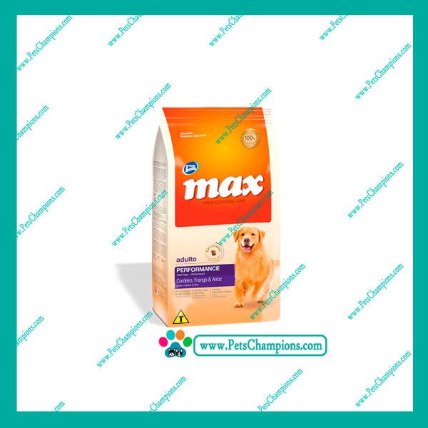 MAX - PERFOMANCE ADULTO CORDERO FRANGO Y ARROZ