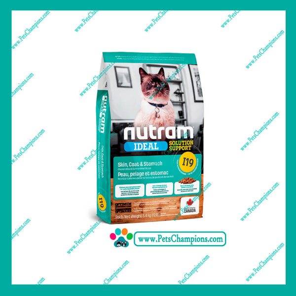 New I19 Nutram Ideal Sensitive Skin Coat & Stomach Cat 2 Kg