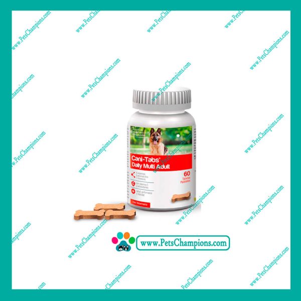 Agrovet Market Cani Tabs Multivitamínico diario para adultos - Frasco 60 Tabletas