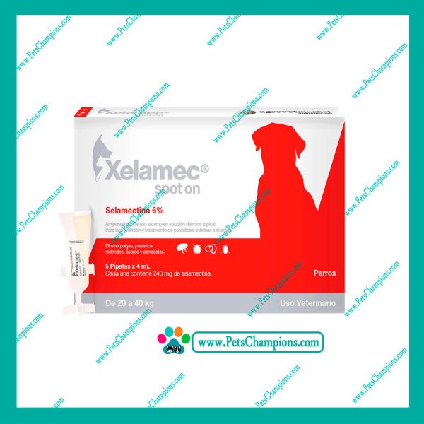 Agrovet Market Xelamec Spot On  20 - 40Kg Caja 05 Pipetas