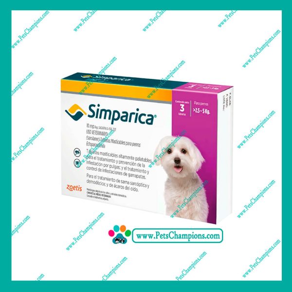 ZOETIS -  Comprimidos Simpárica 10mg 2.5-5kg (3 Unidades)