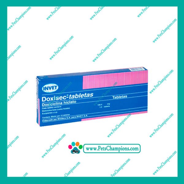 Invet Doxisec 100mg - Caja de 10 Comprimidos