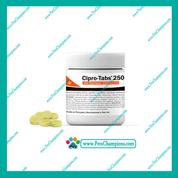 Agrovet Market Cipro Tabs 250 - Caja 30 Tabletas