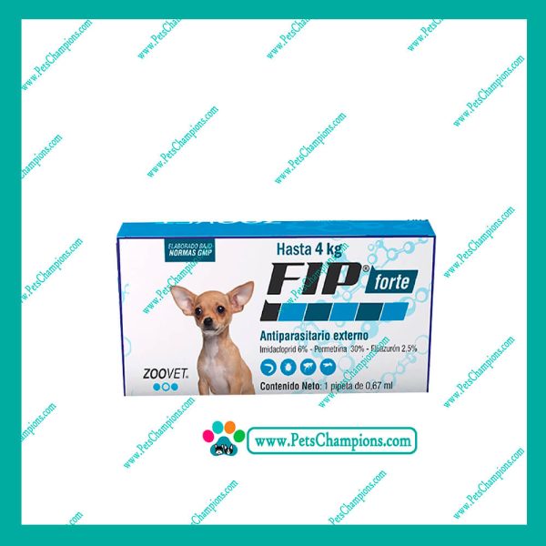 FIP FORTE Pipeta Antiparasitario Externo Hasta 4Kg