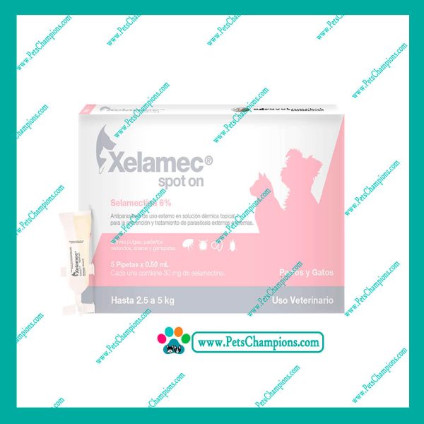 Agrovet Market Xelamec Spot On  2.6 - 5Kg Caja 05 Pipetas