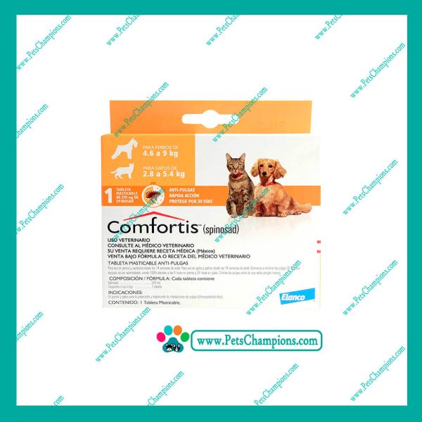 ELANCO - Comfortis Antipulgas Perros 4.6Kg-9Kg / Gatos 2.8K -5.4Kg