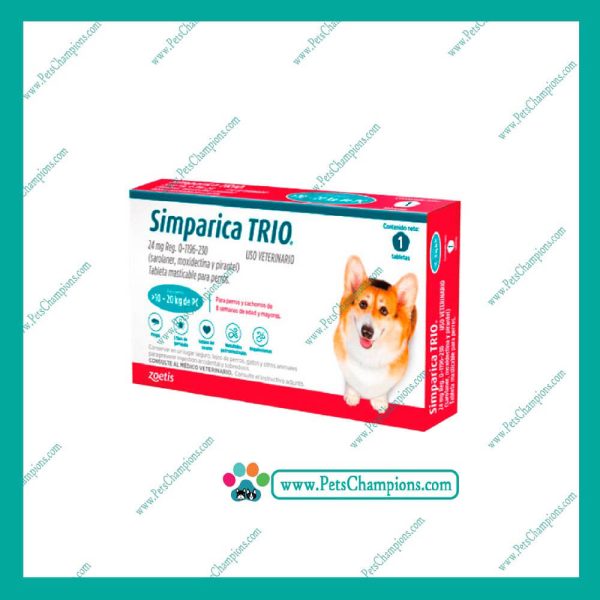 ZOETIS -  Comprimidos Simpárica Trio  10.1-20kg  (1 Tableta)