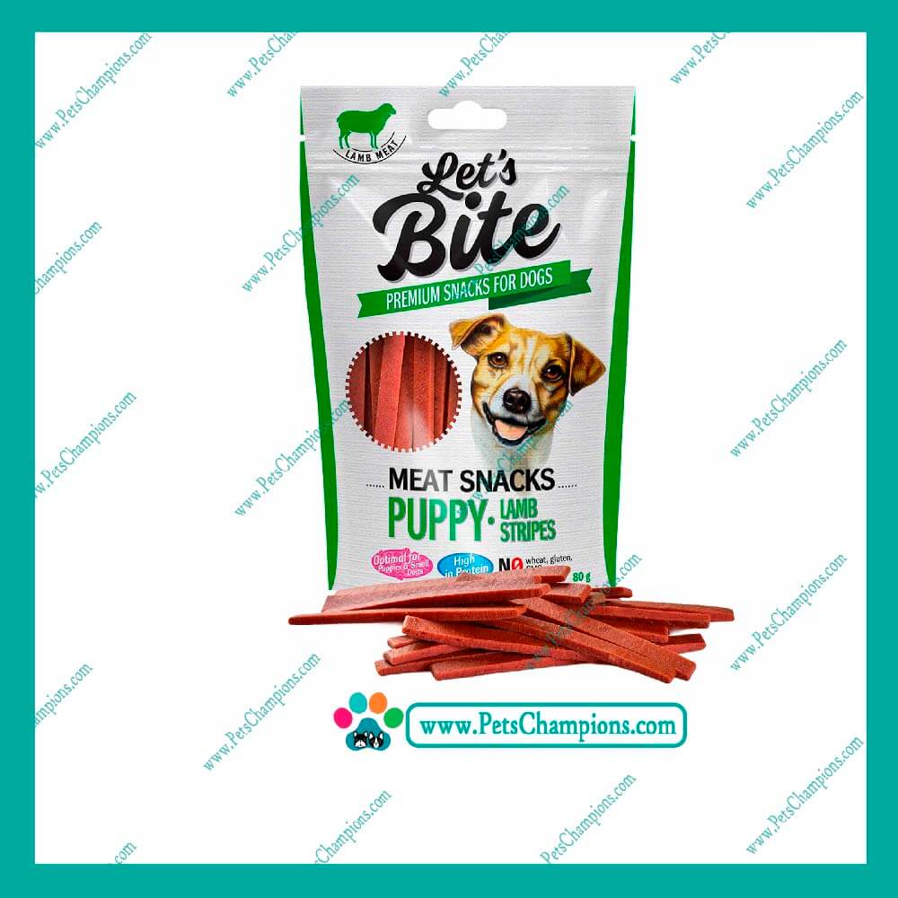 Let´s Bite Meat Snacks Puppy Lamb Stripes 80gr