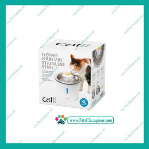 Cat-It Fuente De Agua Acero Inoxidable Y Luz Led jpg.
