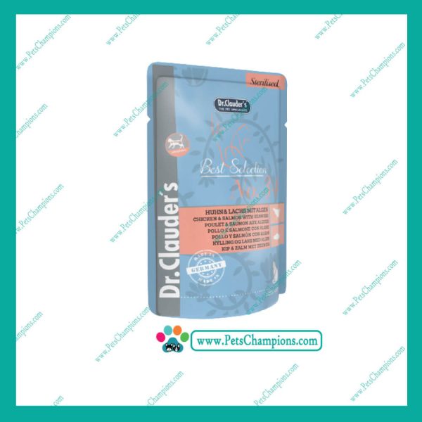Dr. Clauder´s  Sachet Best Selection Sterilised No34 – Pollo y  Salmón c/ Algas 85Gr