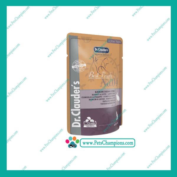 Dr. Clauder´s  Pouches Best Pearls N.° 04 Cats Kaninchen & Leber - Carne e Hígado de Conejo - 100Gr