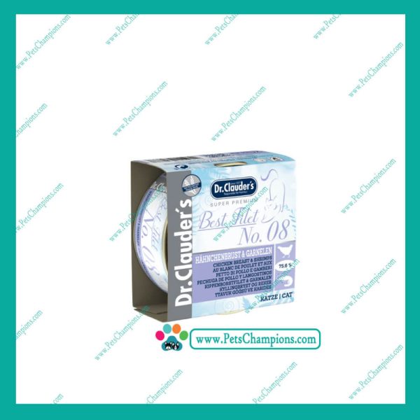 Dr. Clauder´s  Lata Best Filet No10, Pechuga de Pollo con Langostino 70 Gr.
