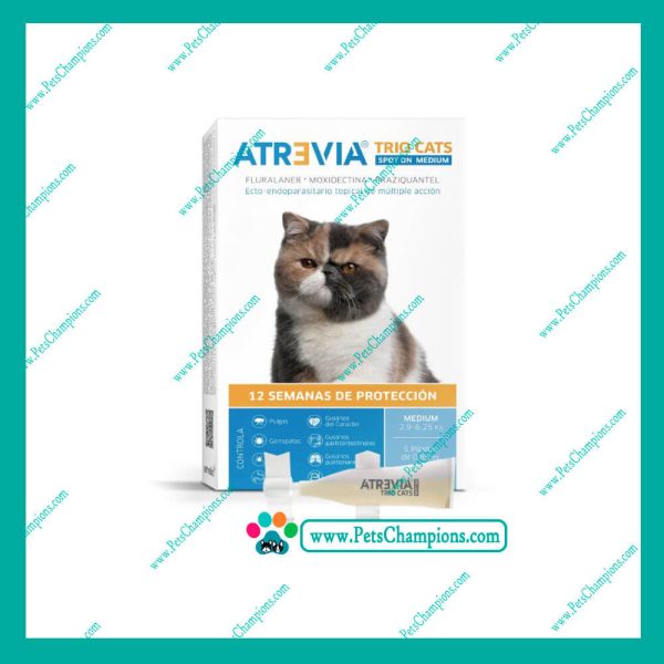 Agrovet Market Atrevia Trio Gatos Spot On Medium - Caja 01 Pipeta