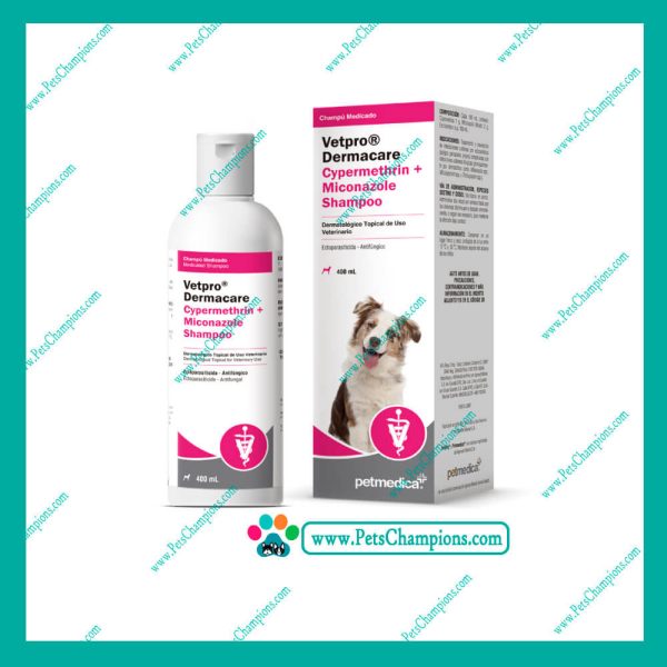 Agrovet Market Vetpro Dermacare Cypermethrin + Miconazole Shampoo 400ml