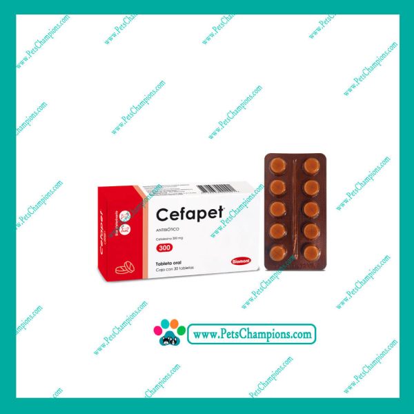 Biomont Cefapet 300  (Cefalexina) Caja 30 tab