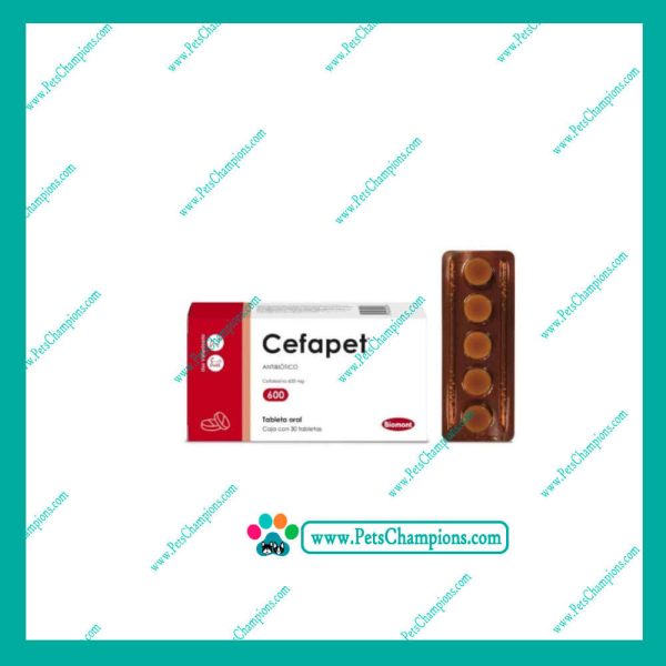 Biomont Cefapet 600  (Cefalexina) Caja 30 tab